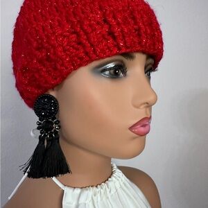 Chunky Knit Red Winter Hat
